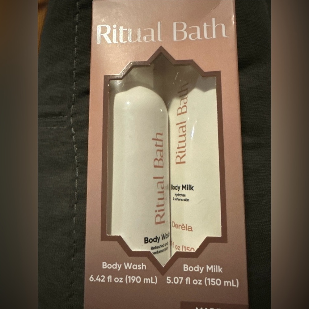 Derela Ritual Bath body wash and body milk made in Spain. New. SEALED!